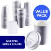 Nicole Home Collection Double-Walled Insulated Ripple Paper Disposable Cups With Lids For Hot Beverage, Pack of 30 Coffee Cup, 12 oz, Tan(Silver)