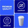Nicole Home Collection Double-Walled Insulated Ripple Paper Disposable Cups With Lids For Hot Beverage, Pack of 30 Coffee Cup, 12 oz, Tan(Silver)