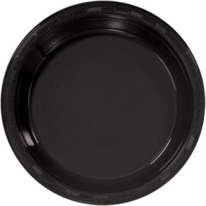 Hanna K. Signature Collection 50 Count Plastic Plate, 10-Inch, Black