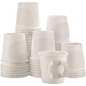 King Zak Disposable Espresso Paper Cup with Handle – 4 oz | Cream Color | Pack of 1000(Cream)