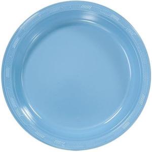 Light Blue Solid Color Plastic Premium Heavy Weight Dinner Plate (9″) 50 Count – Elegant & Durable, Perfect for Parties, Weddings & Everyday Use