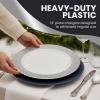 Luxurious Silver Round Charger Plate – 12″ (Pack of 10) – Premium Heavy Weight Plastic Tableware – Elegant and Durable Design for All Occasions